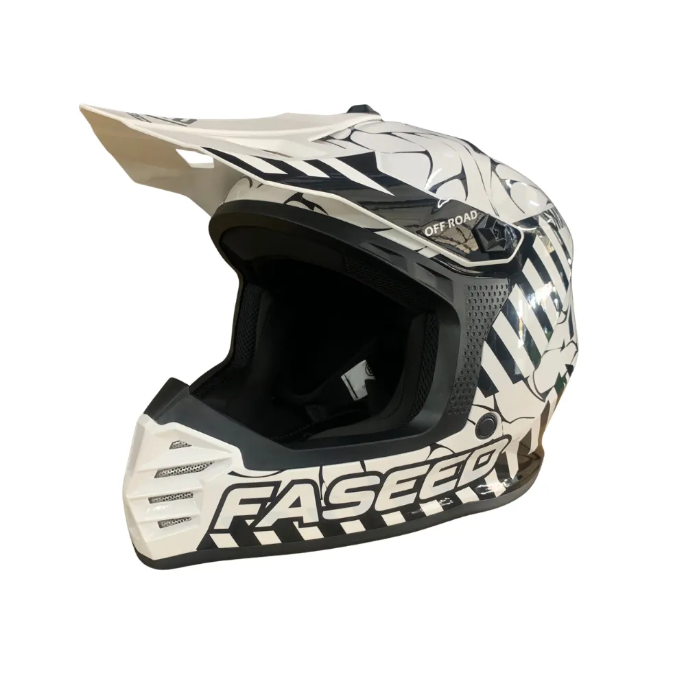 Faseed FS-618 Kids Alert White/Black Helmet - XL