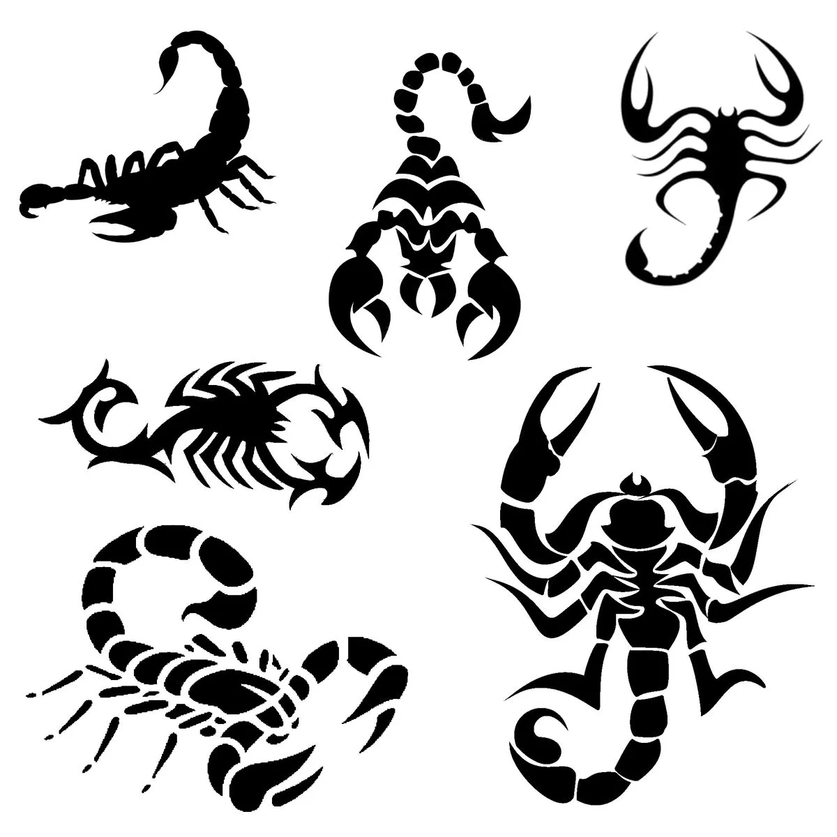 Vinyl Car Stickers - Scorpion Set - Black