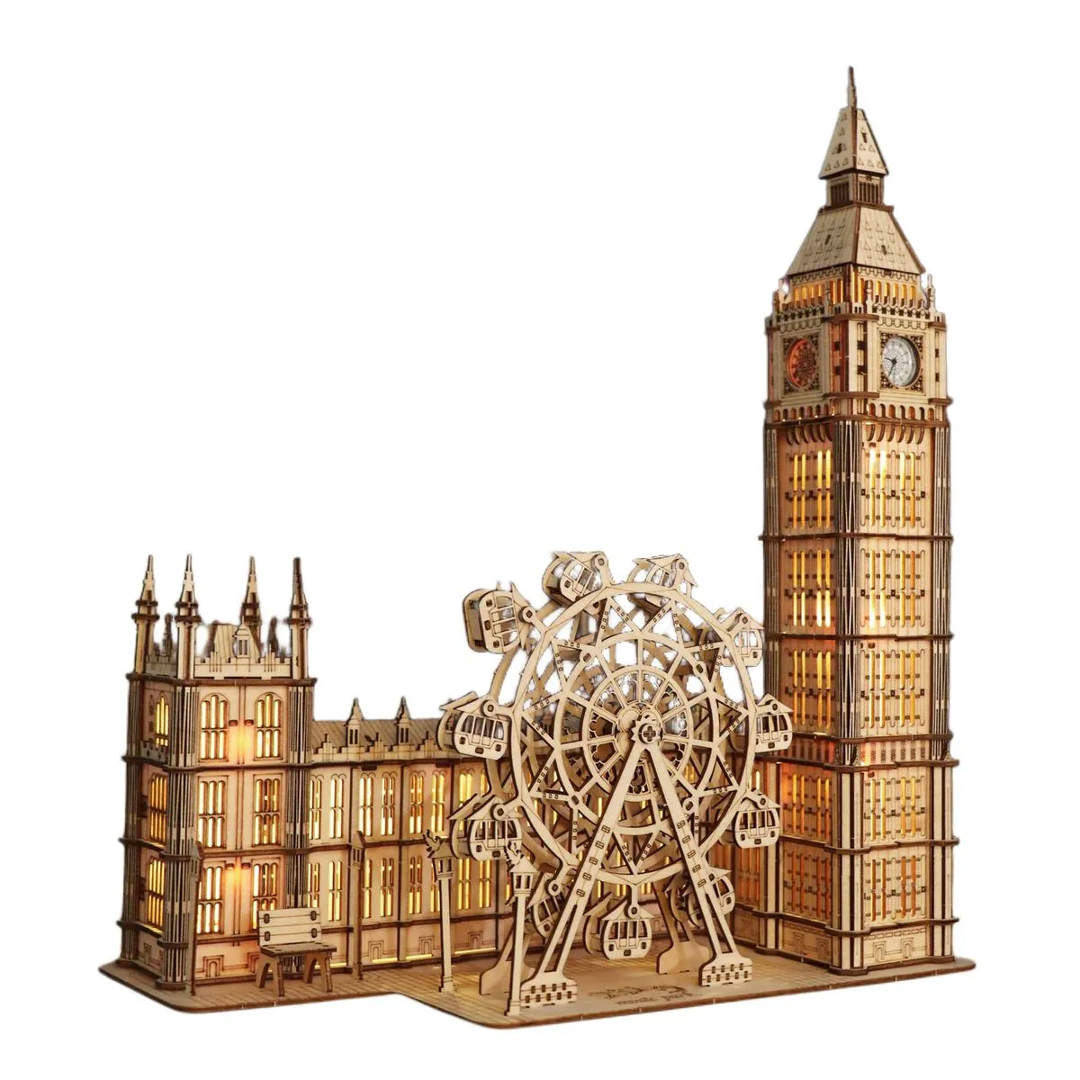 3D Wooden Puzzle Big Ben Model Kits Desktop Clock DIY Building Blocks Gift
