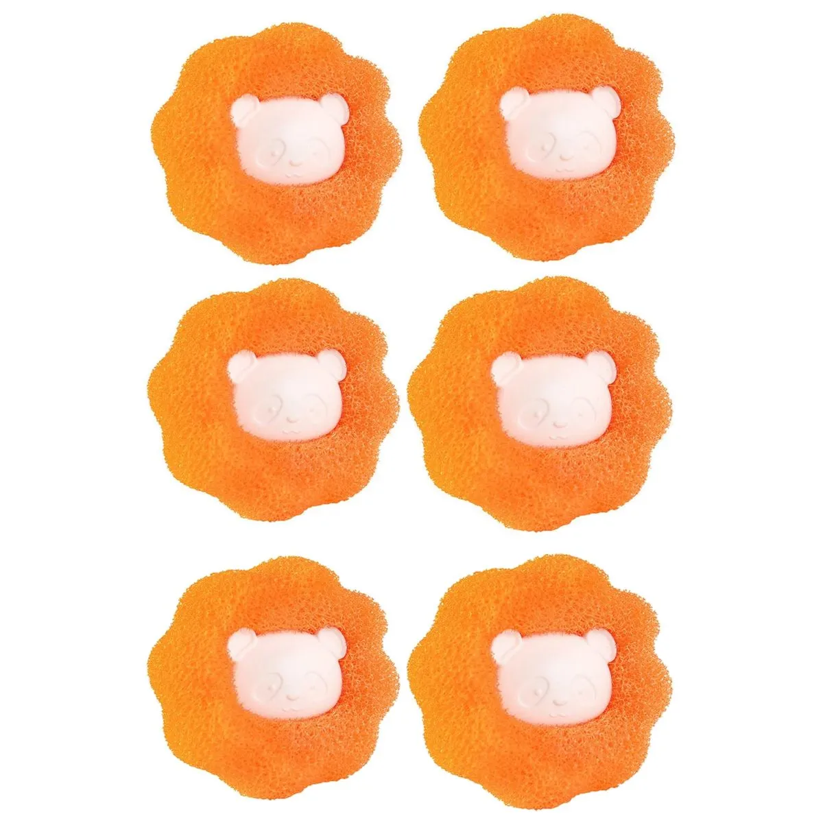 6pcs Pet Hair Remover Laundry Ball for Washing Machine and Dryer Orange