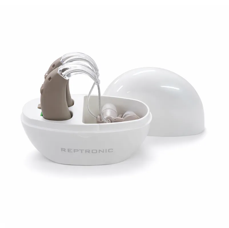 Reptronic Bluetooth Personal Sound Hearing Amplifiers with Charging case - Beige