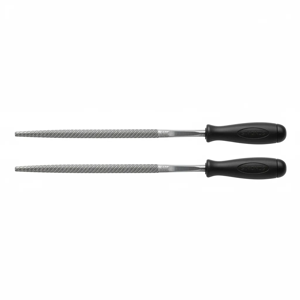 Simonds 8 Inch Round File Bastard Cut with Handle - Durable Hand - 2 Pack