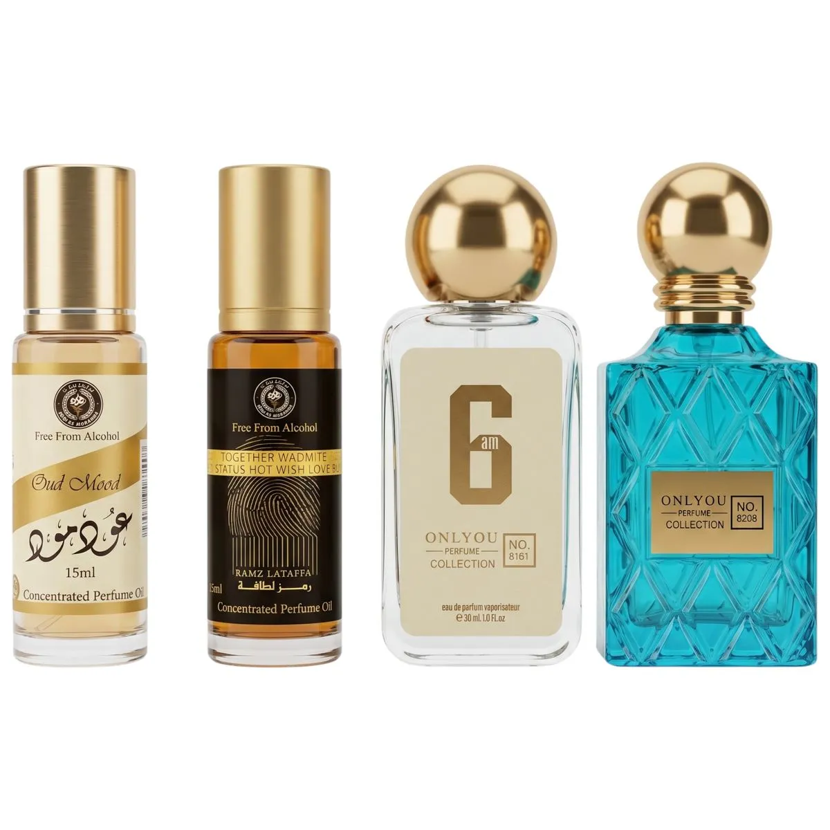 4 Pack Premium Mens Eau De Parfum & Perfume Oil Gift Set 30ml for Him EDP