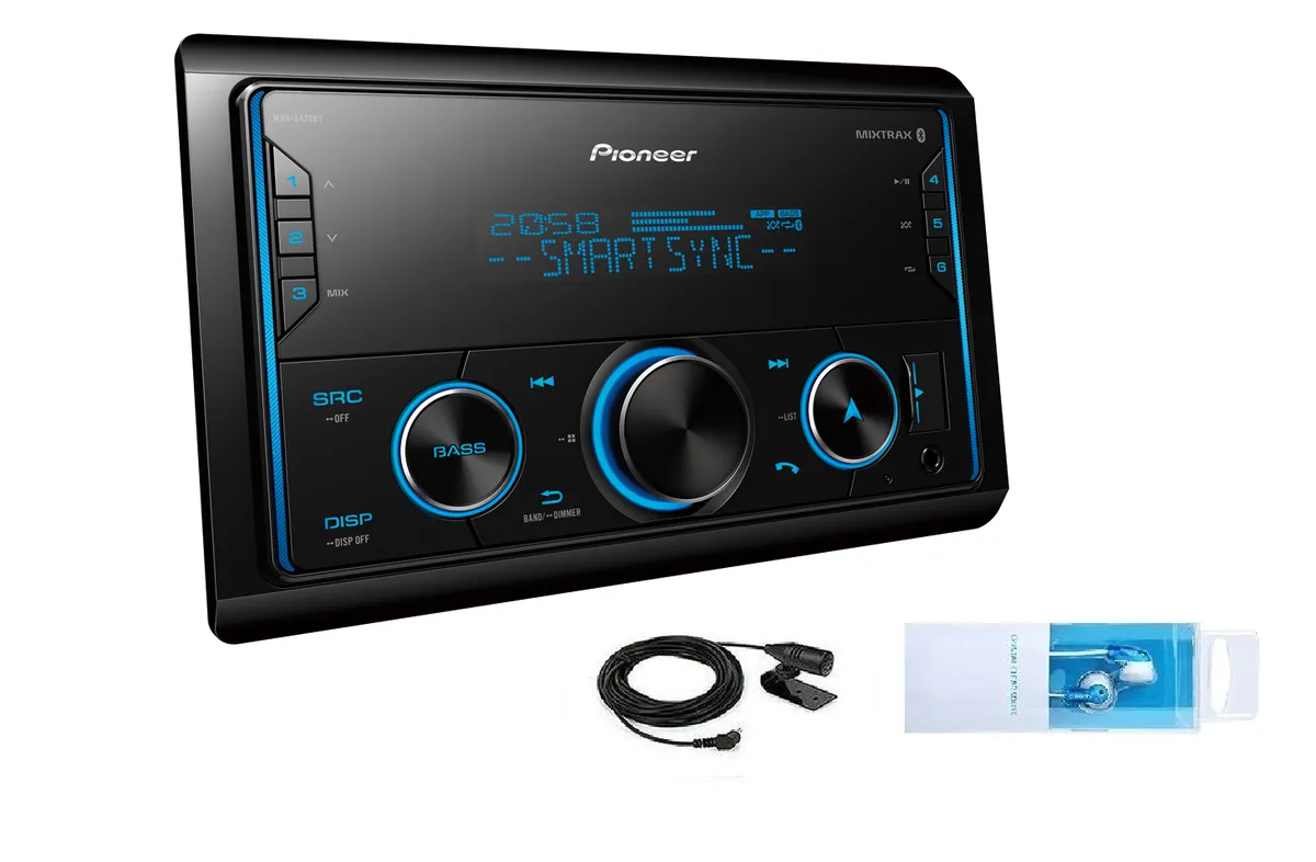 Pioneer Bluetooth Double din with mic and headphones