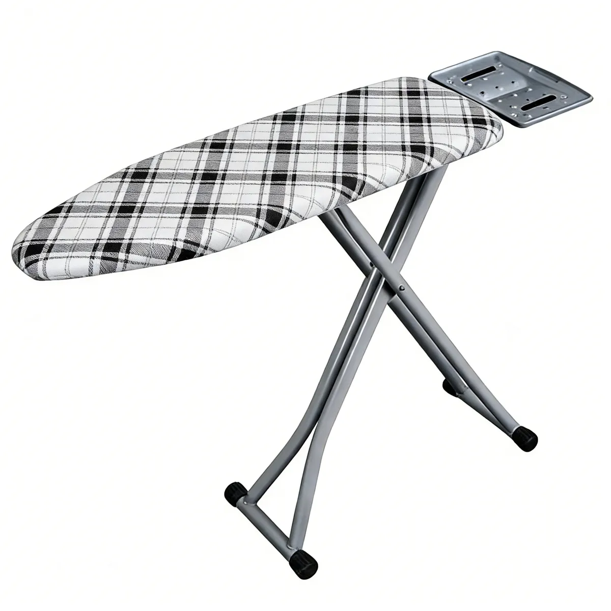 Cobbelux - 122x33x86cm Ironing Board, with FREE Extra Replacement Cover - Classic Black & White Pla…
