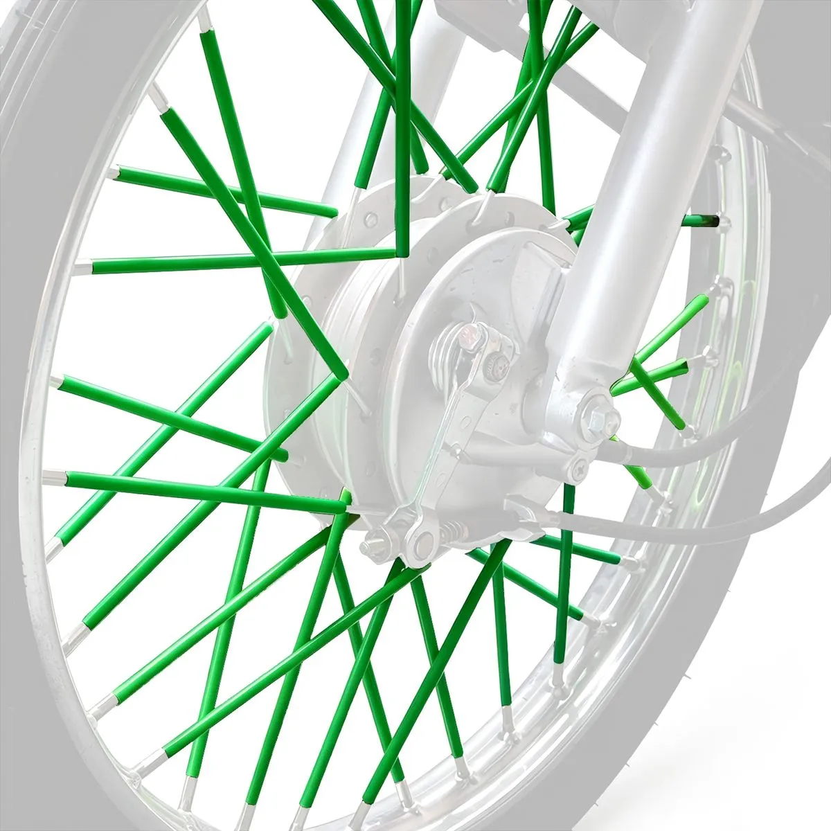 72Pcs Motorcycle Wheel Spoke Covers Protective Rim Spoke Skins - Green