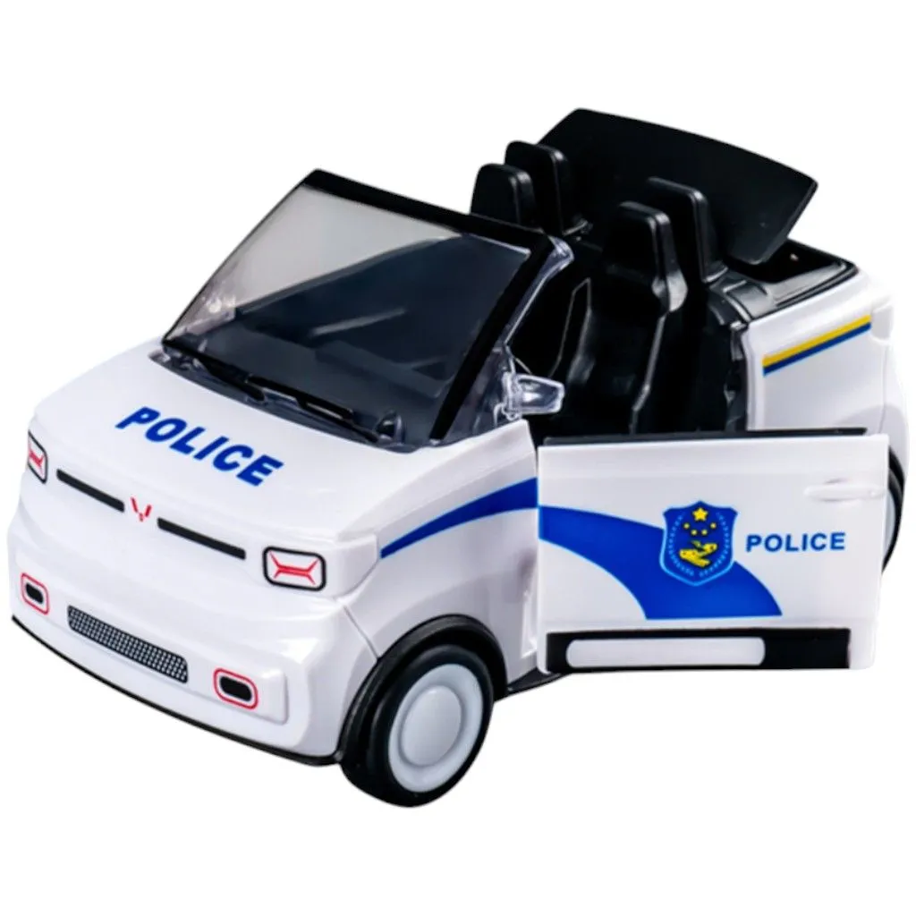 Cartoon MINI Police Car Toy - White