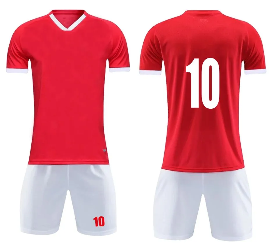 Soccer Kit - 15 Set Red and White With Printing