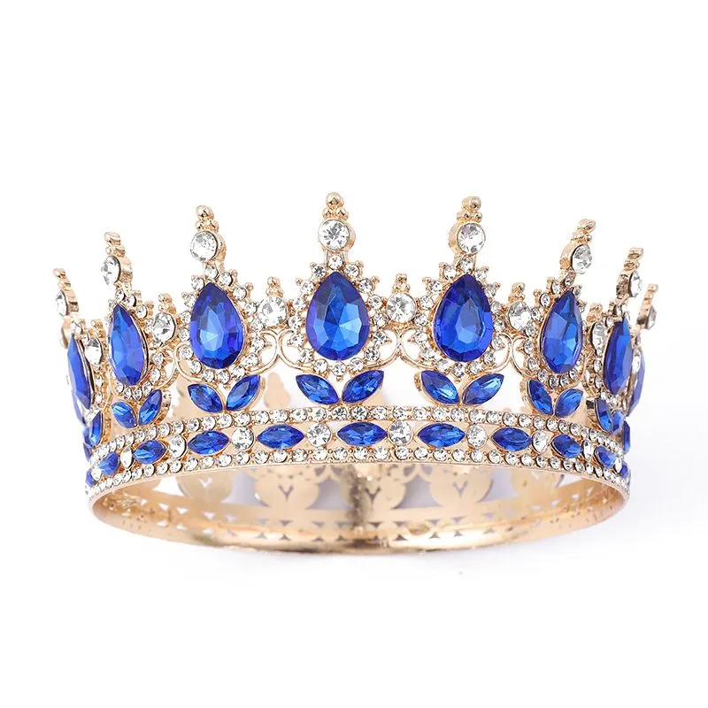 Tiaras and Crowns for Women, Crown Cake Topper for Birthday Tiara Gorgeous - Blue, Silver