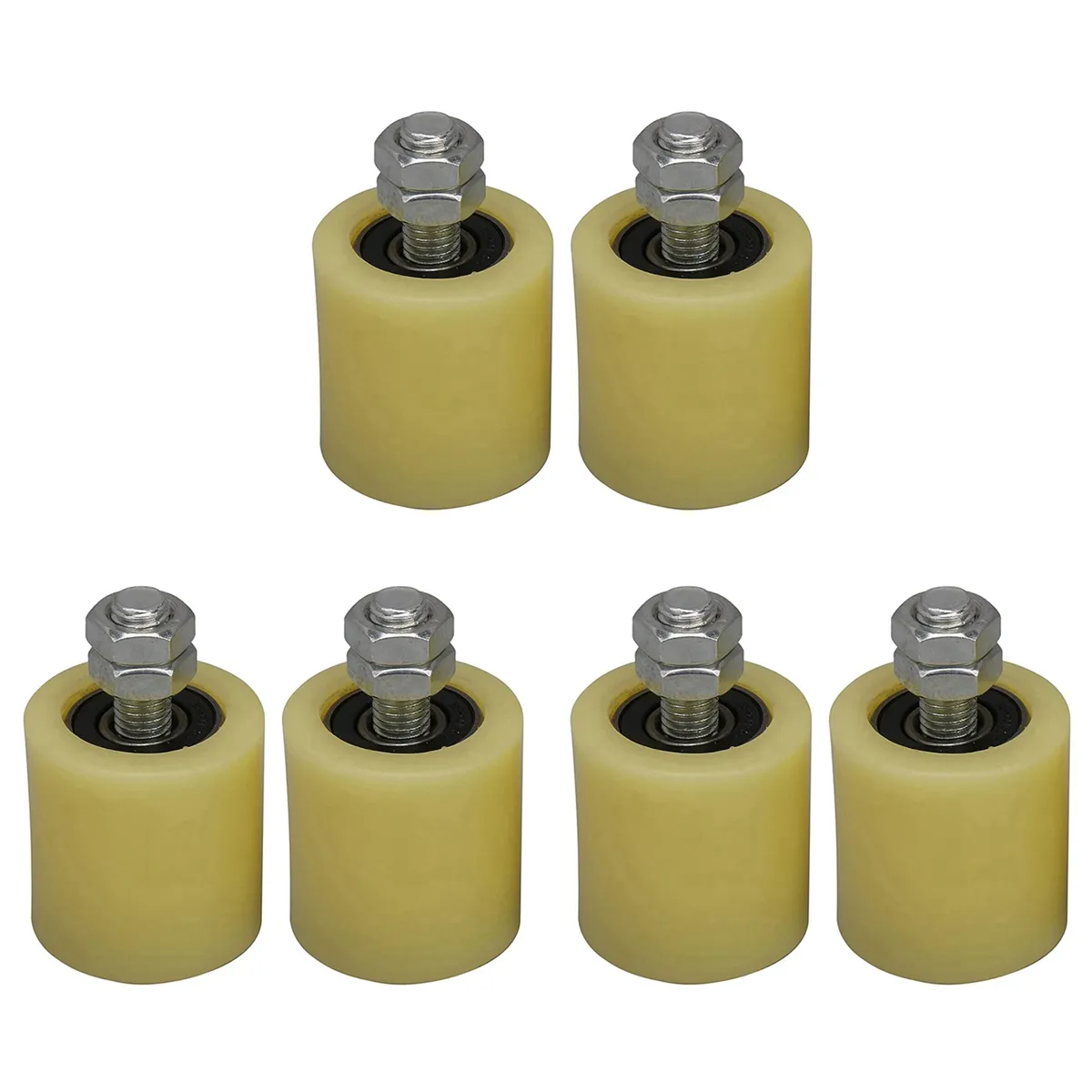 2Pcs Nylon Steel Flat Roller Wheel 6201 M12 Screw For Sliding Gate