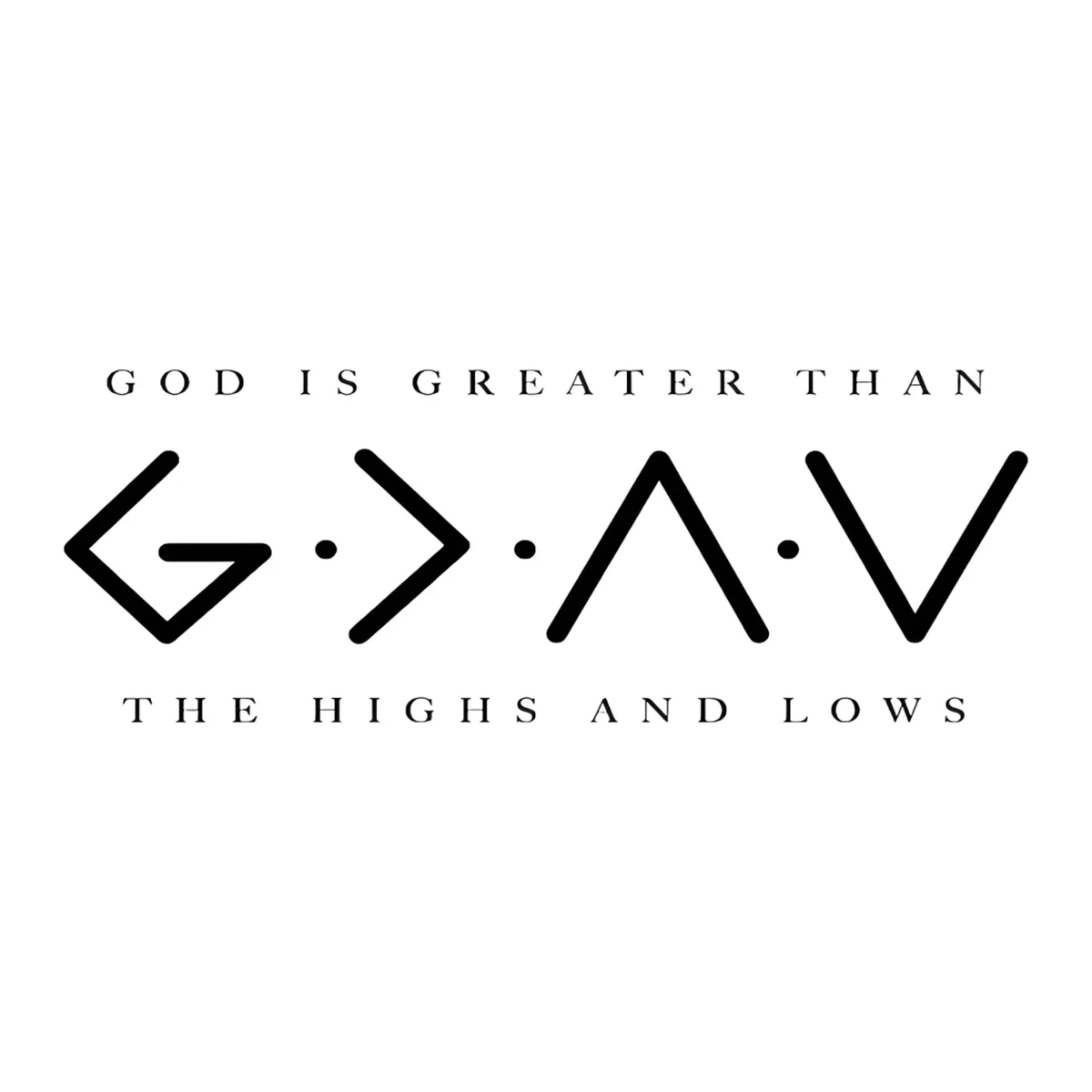 Car Sticker "God Is Greater Than High Or Low" - - Black