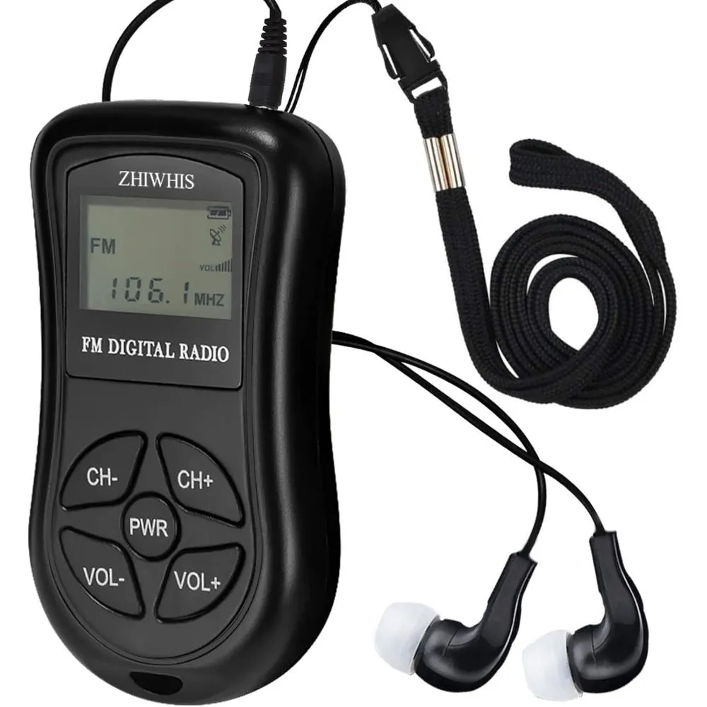 Mini Portable FM Radio, Stereo LCD Digital Display Tuning Pocket Walkman