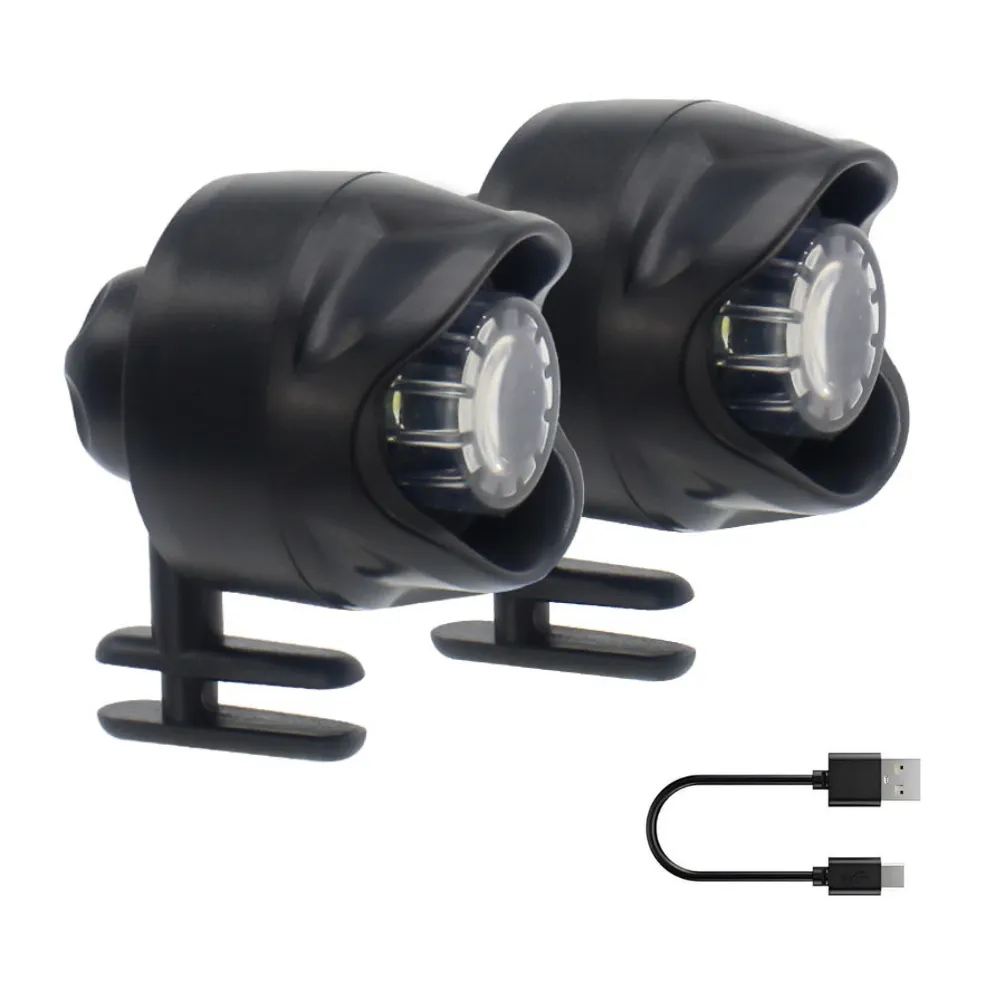 MorFansi 2 Pieces Rechargeable LED Lights for Shoes Night Running - Black