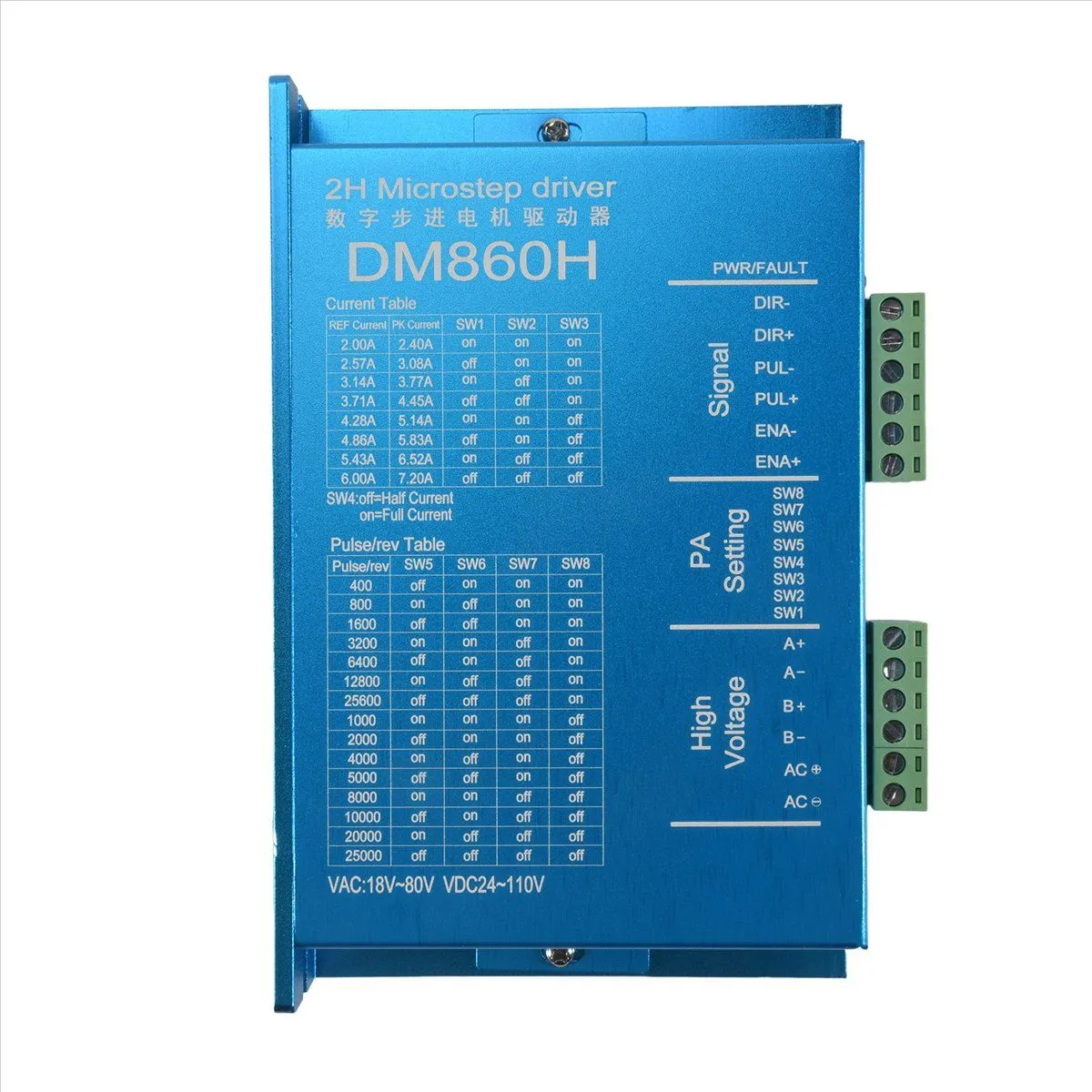 Dm860H Dsp Digital 57 / 86 Stepper Motor Driver Compatible with Universal