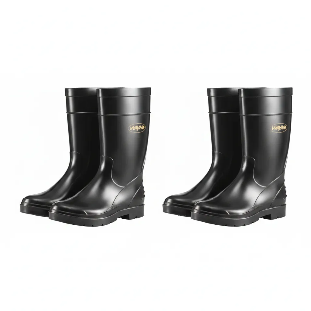 Gumboots Ladies Half-Length Black Waterproof Boots - 2 Pack