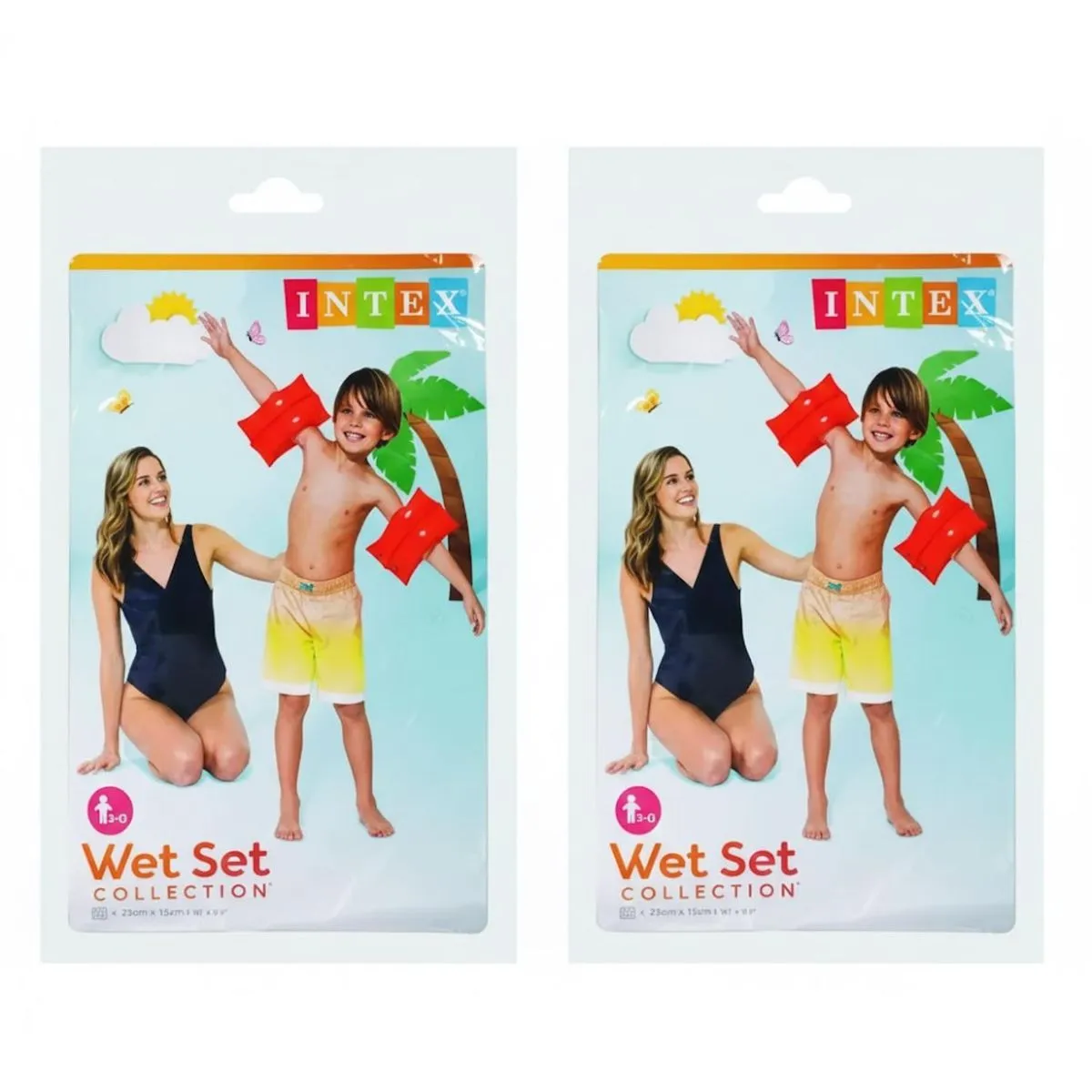 Intex Kids Swim Armbands 6-12 yrs - Orange Inflatable Safety Float (2 Pack)