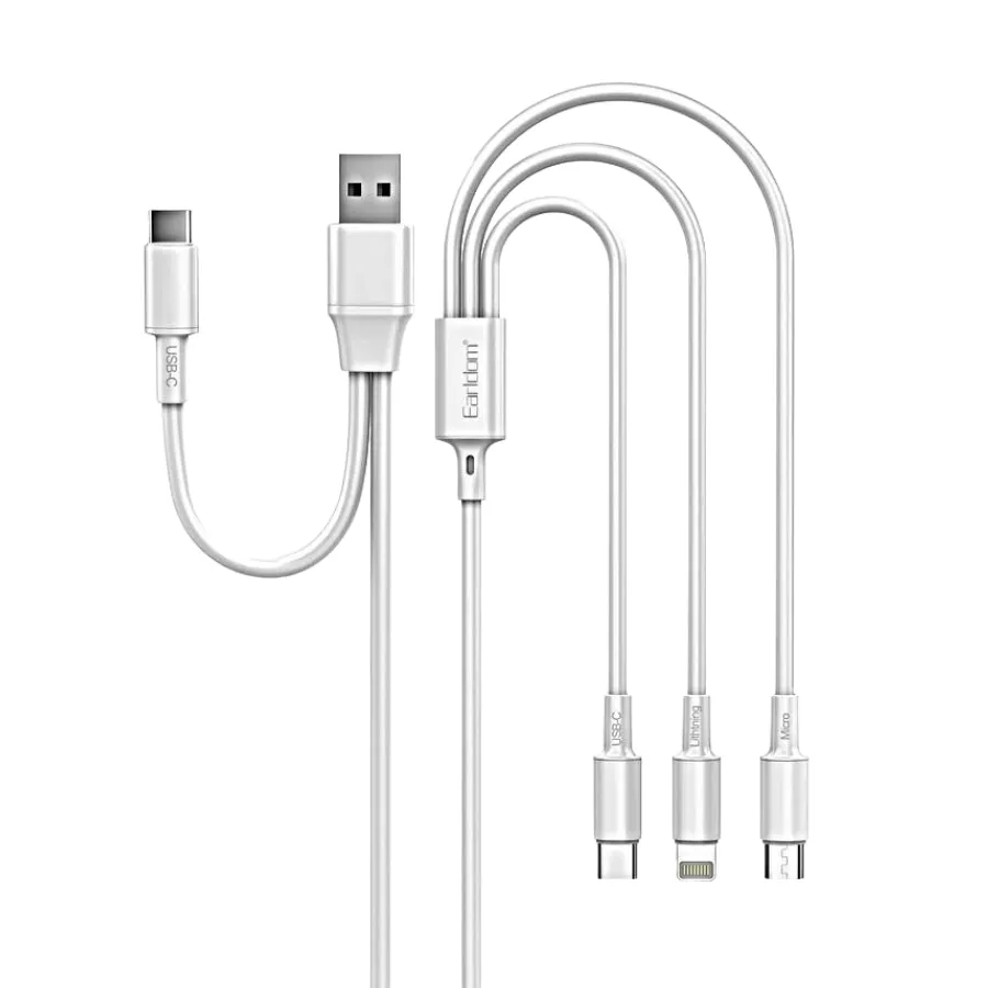 3A Dual Head Quick Charging Cables, Type C, Lightning and Micro 1.2m