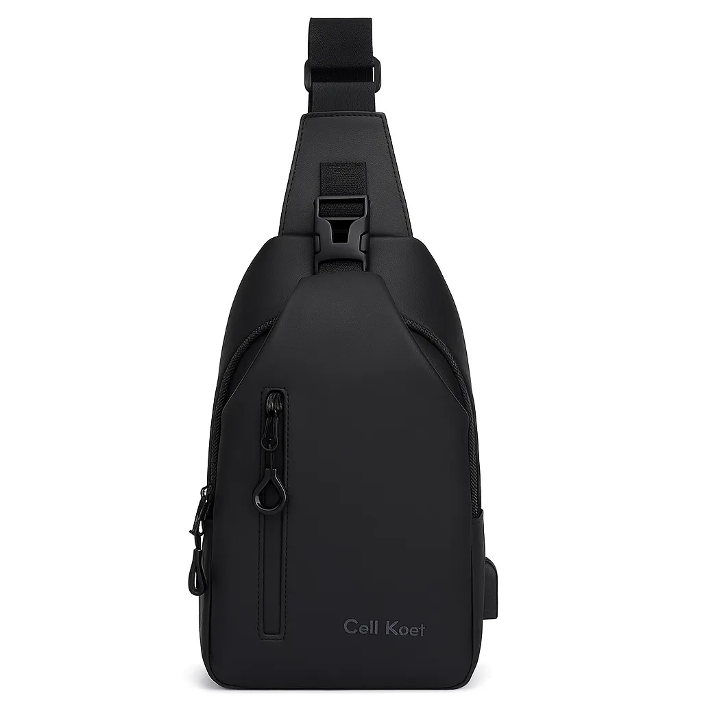 Shoulder Crossbody Backpack Waterproof Sling Bags - Black