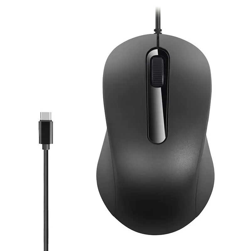 Type-C Wired Mouse USB-C Mobile Phone Laptop Tablet Mouse - Black