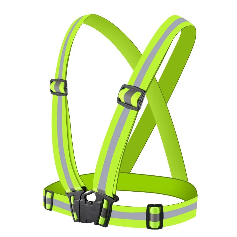 High-Visibility Green Reflective Vest for Night Running and Cycling