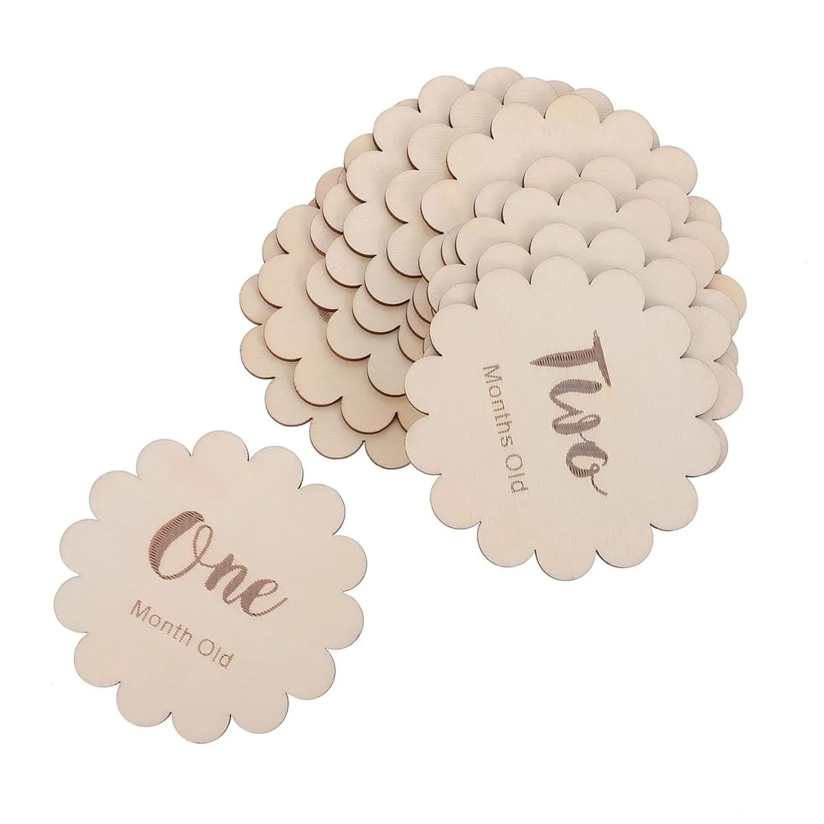 Wooden Commemorative Cards Newborn Photography Growth Markers For Precious