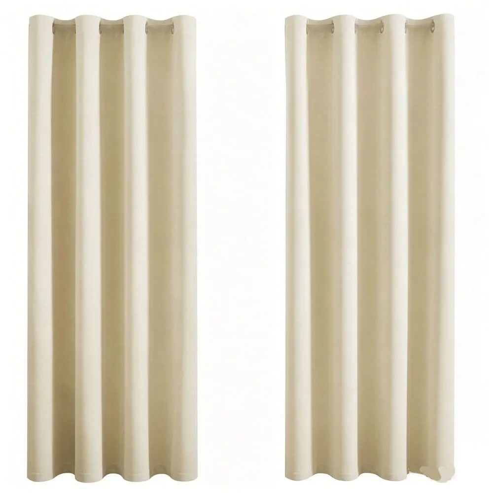 2 Panels 132cmx160cm Blackout Thermal Insulated Draperies Window Curtains