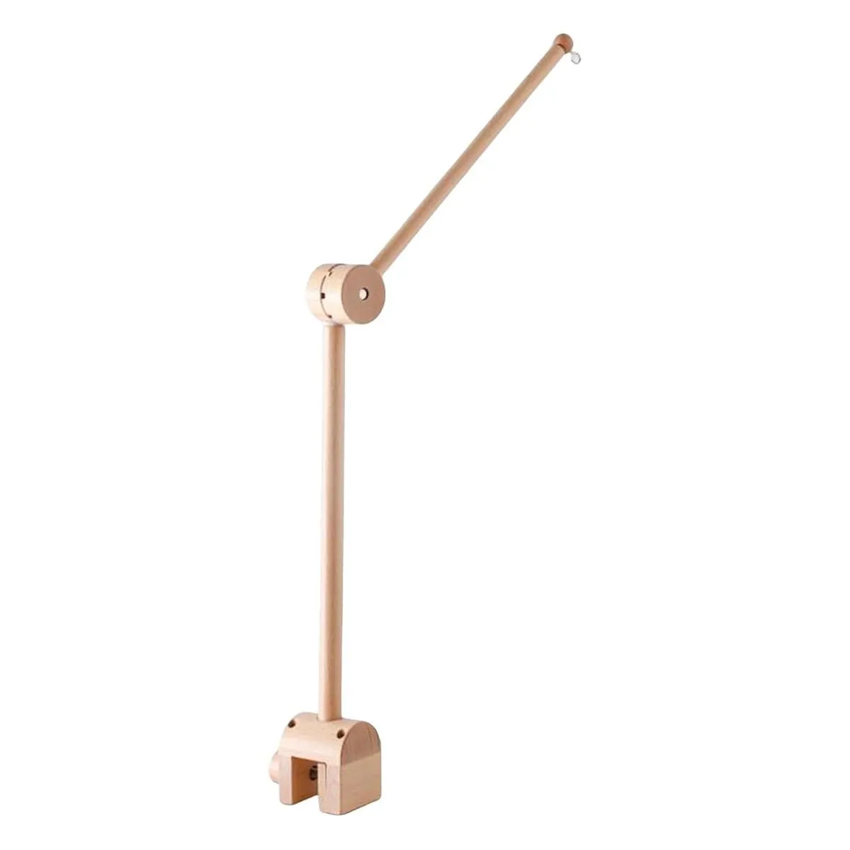 Mobile Wooden Bell Hanging Arm Room Rattle Safe Holder for Crib ,Baby Room - Arch Wood color