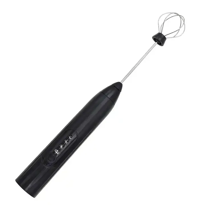 Electric Mini Drink Foam Maker Egg Beater Coffee Mixer Milk Frother - BLACK