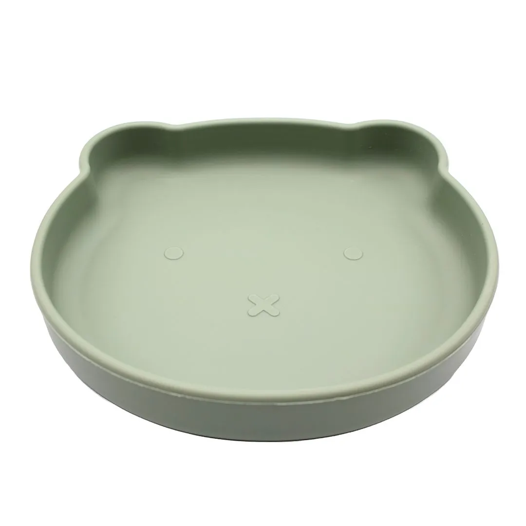 Bum Bum Baby Kids Silicone Plate with Suction - Sage Green
