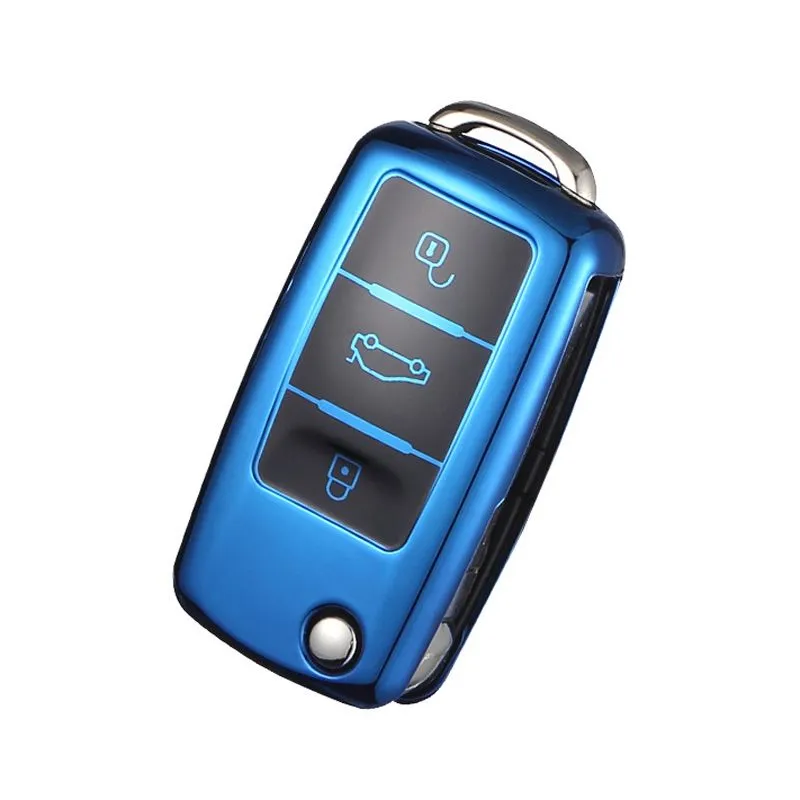 CKC-VW-A, Volkswagen Car Key Cover & Holder - Blue