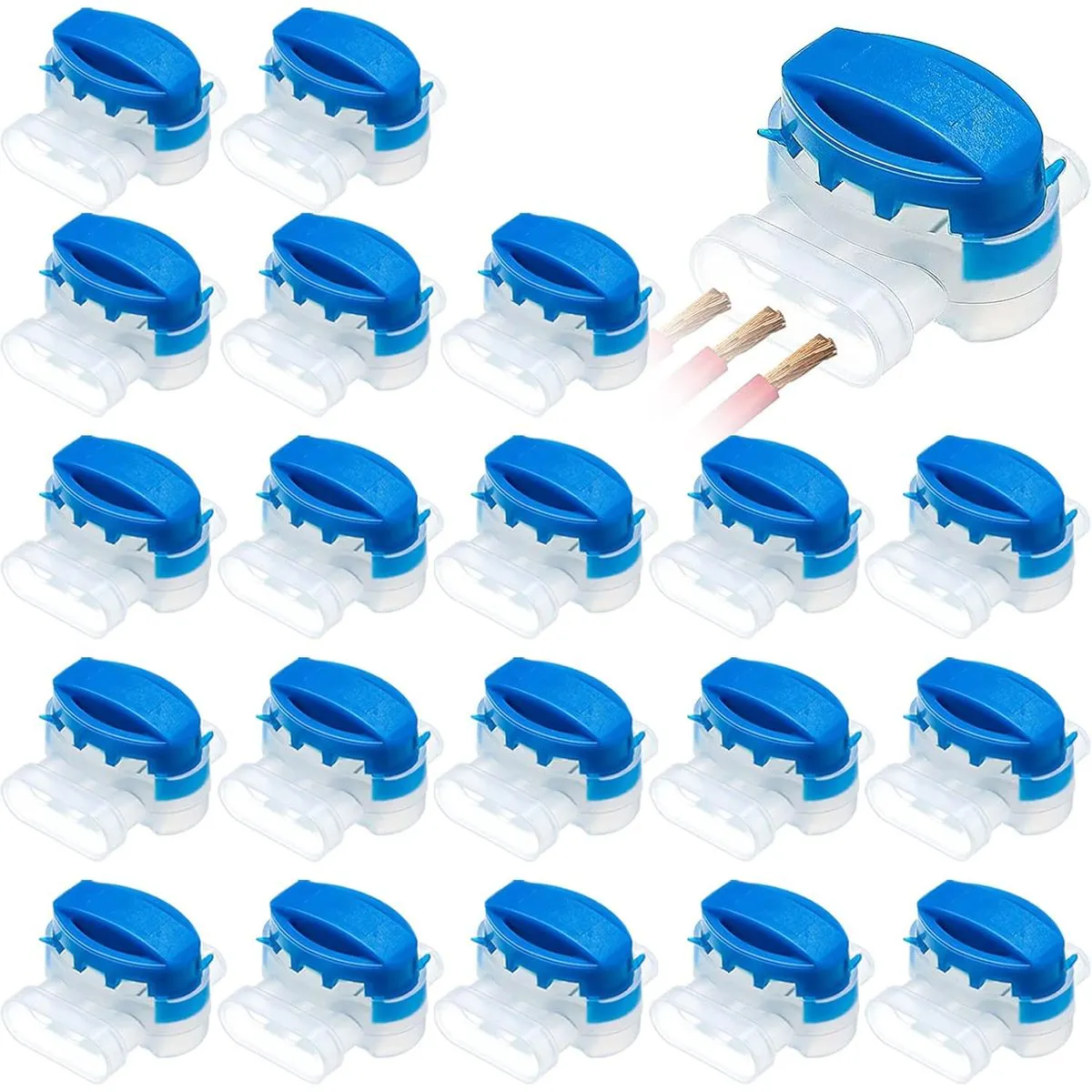 50 Pack Resin-Filled Robot Lawn Mower Cable Connectors for Outdoor Garden