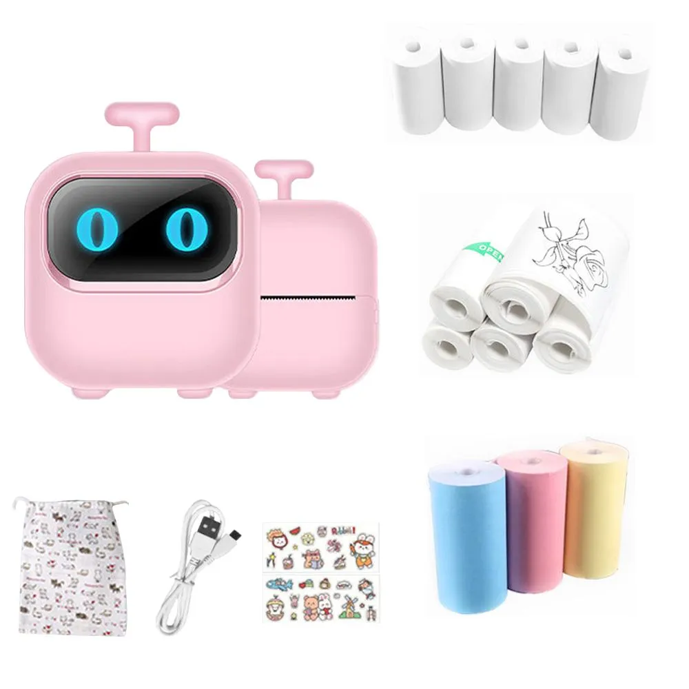 Bezosmax Mini Portable Pocket Thermal Printer Compatible with iOS & Android - Pink