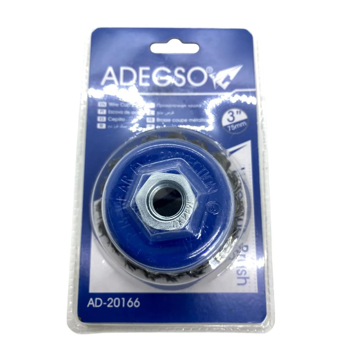 Adegso - 3" 75mm twist knot wire cup brush for grinders