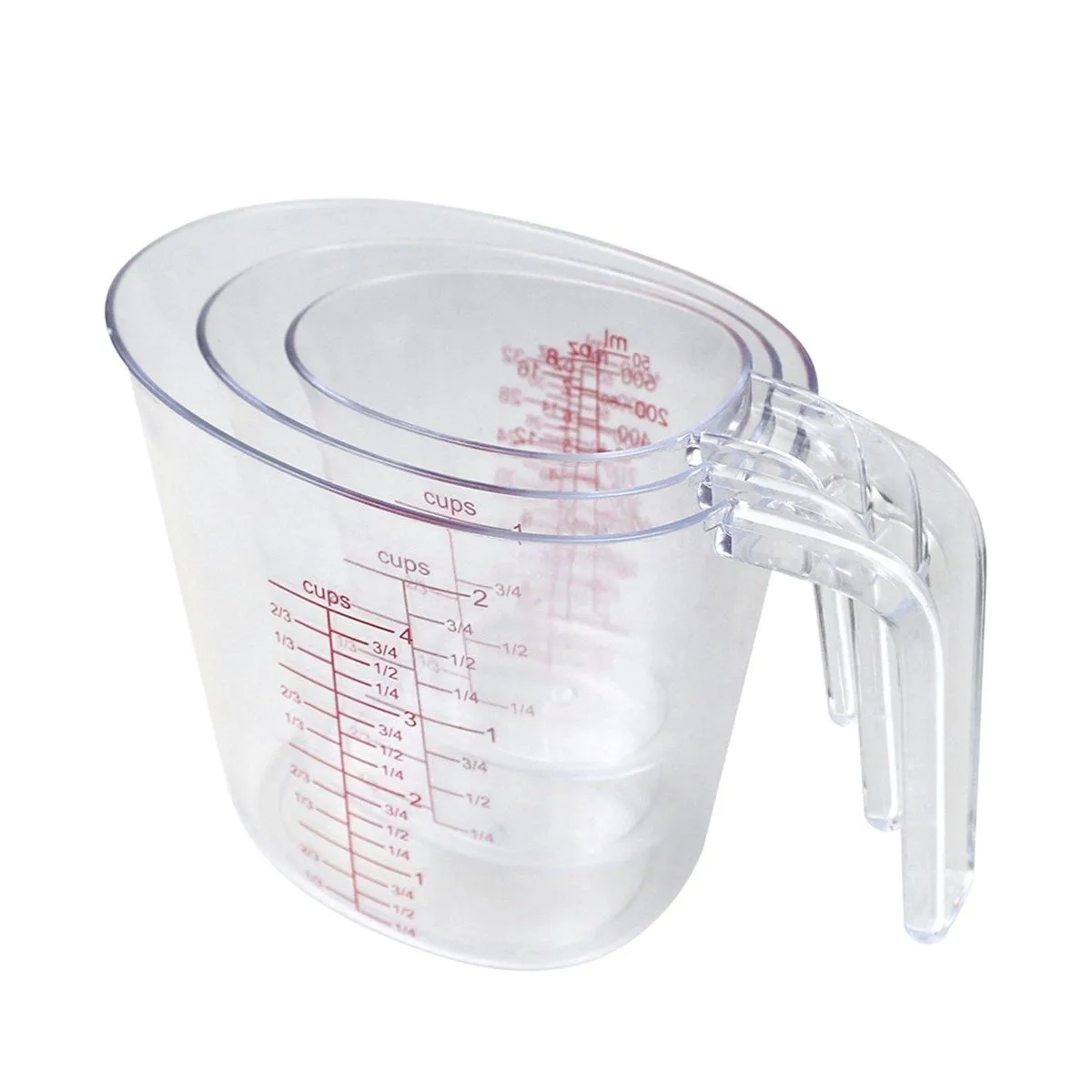Measuring Cups for Baking - 50/500/1000ml Plastic Beaker with Scale