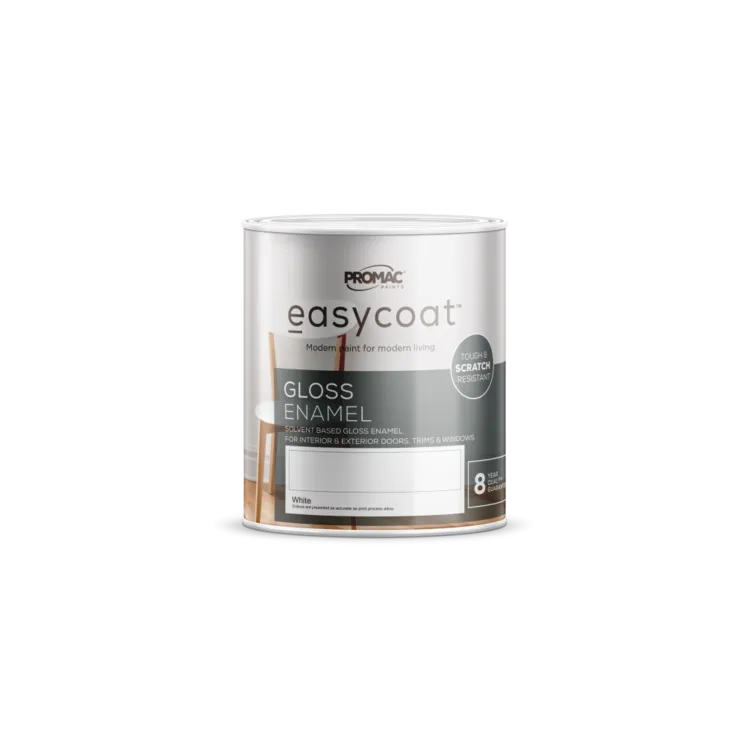 Promac Paints - Easycoat Gloss Enamel Interior & Exterior Wall Paint 1L - White
