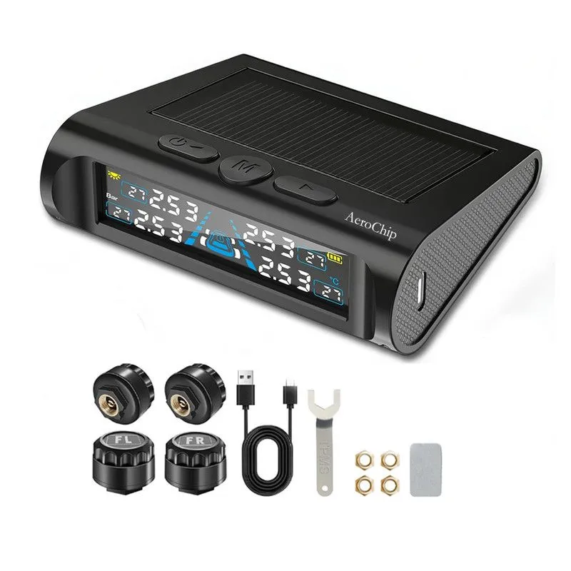 TPMS-Tire Pressure Monitoring System with 4 Sensors & 6 Alarm Modes