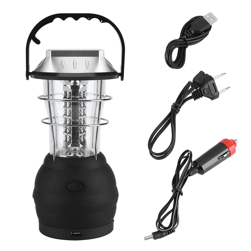 Solar Powered Hand Operated 36 LED Light Outdoor Emergency Camping Lamp 220