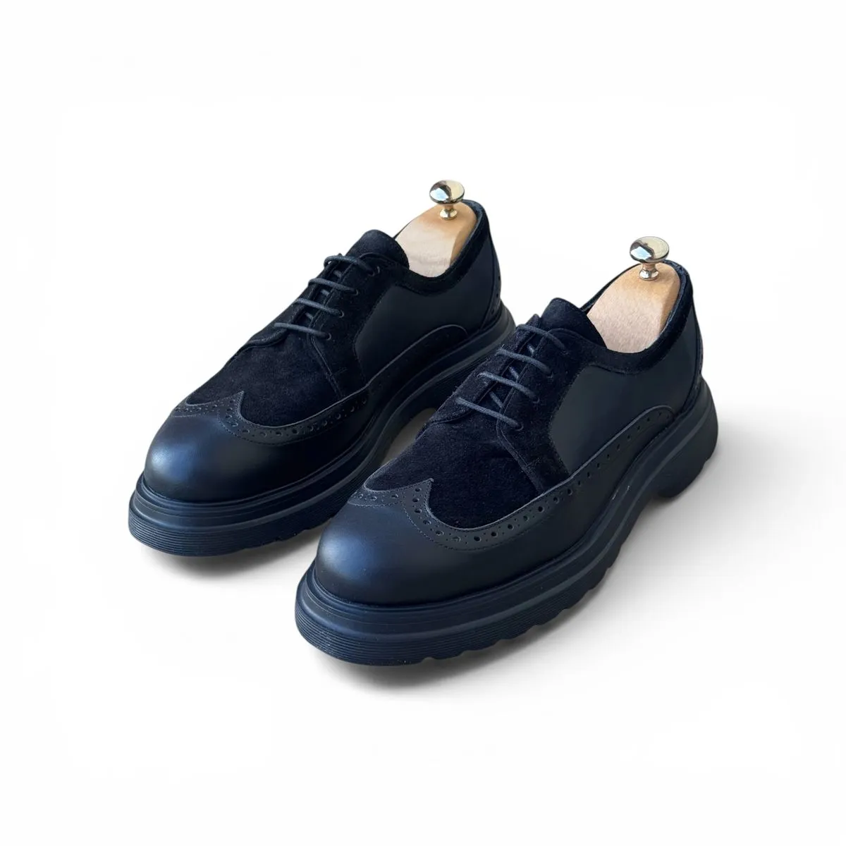 Bientino Milano Men Black Leather Brogue