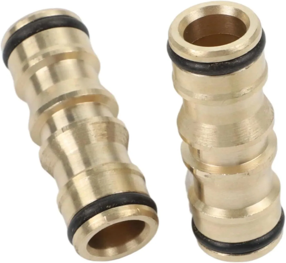 Brass Double Male Hose Connector for Garden Hoses, Weatherproof &