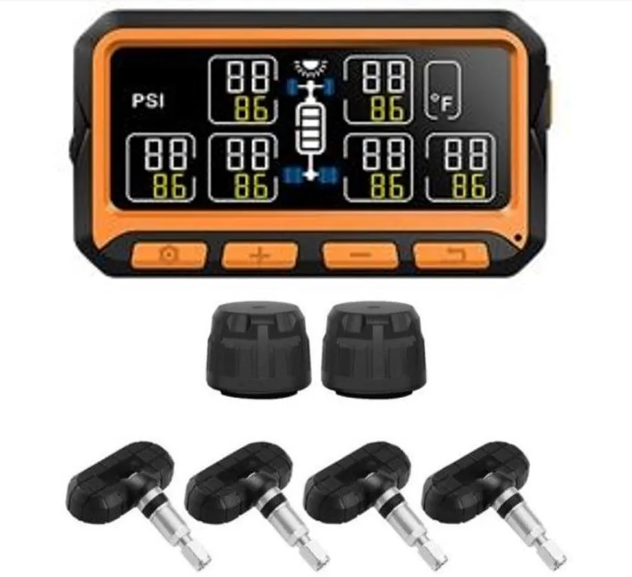 4-6 Tyres TPMS for Vehicles - 4 x Internal Sensors + 2 x External Sensors