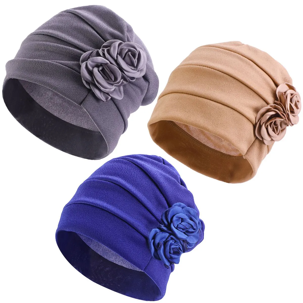 Chemo Headwear for Women Flowers Turban Hair Loss Beanie Soft Cancer Hats