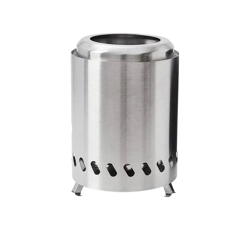 Stainless Steel Portable Desktop Fire Pit - Low Smoke Burning Silvery