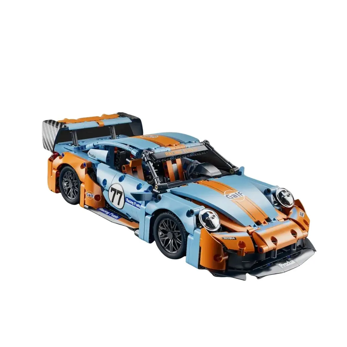 Galfpaint Style 1:14 Racing Car Building Set - Blue & Orange 1300+ Pieces