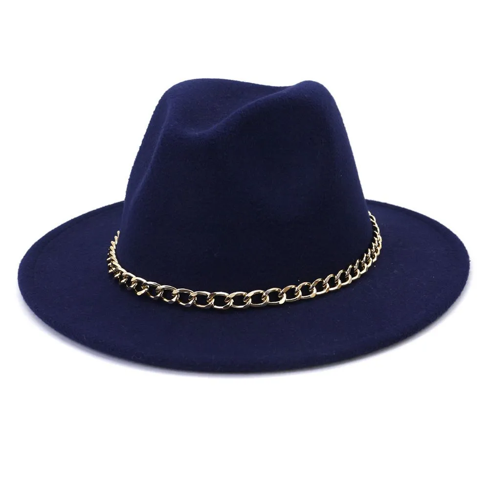 Fedora Hats for Women Wide Brim Fashionable - Blue