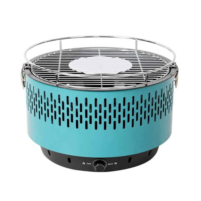 Portable Charcoal Braai Outdoor Camping Barbecue Stove - Blue