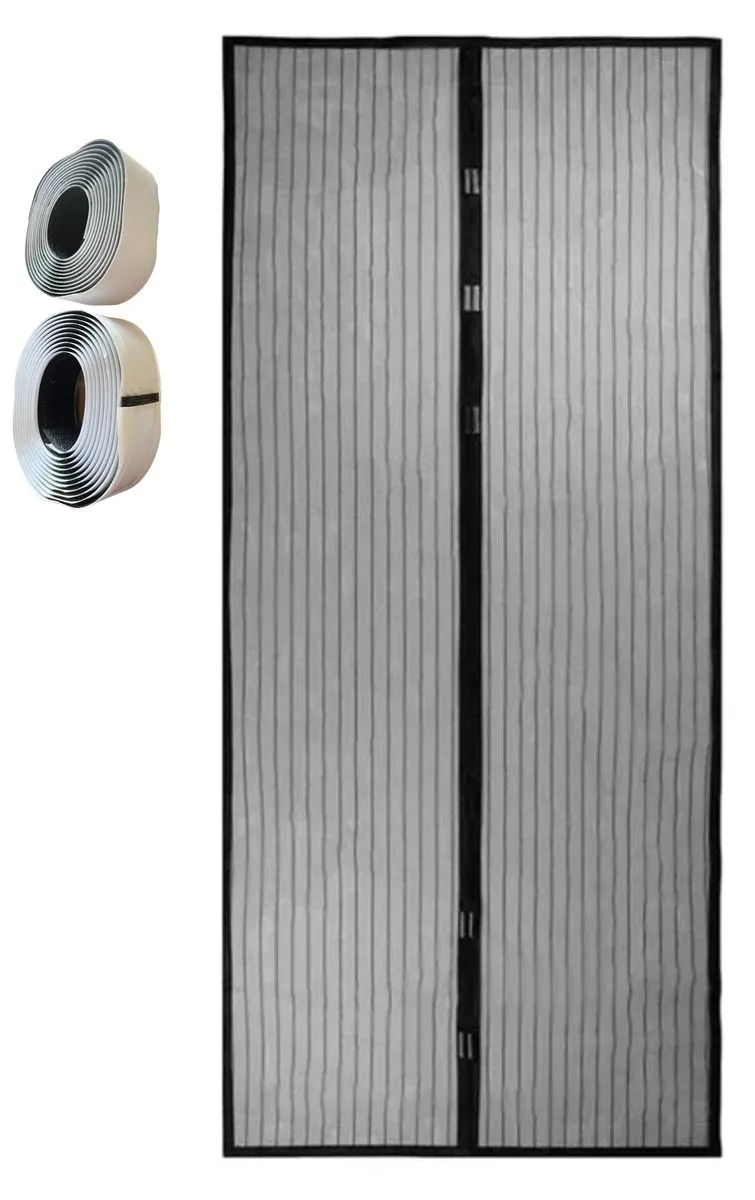 Magnetic Mesh Screen Door With Self Adhesive Hook & Loop Glue Tape