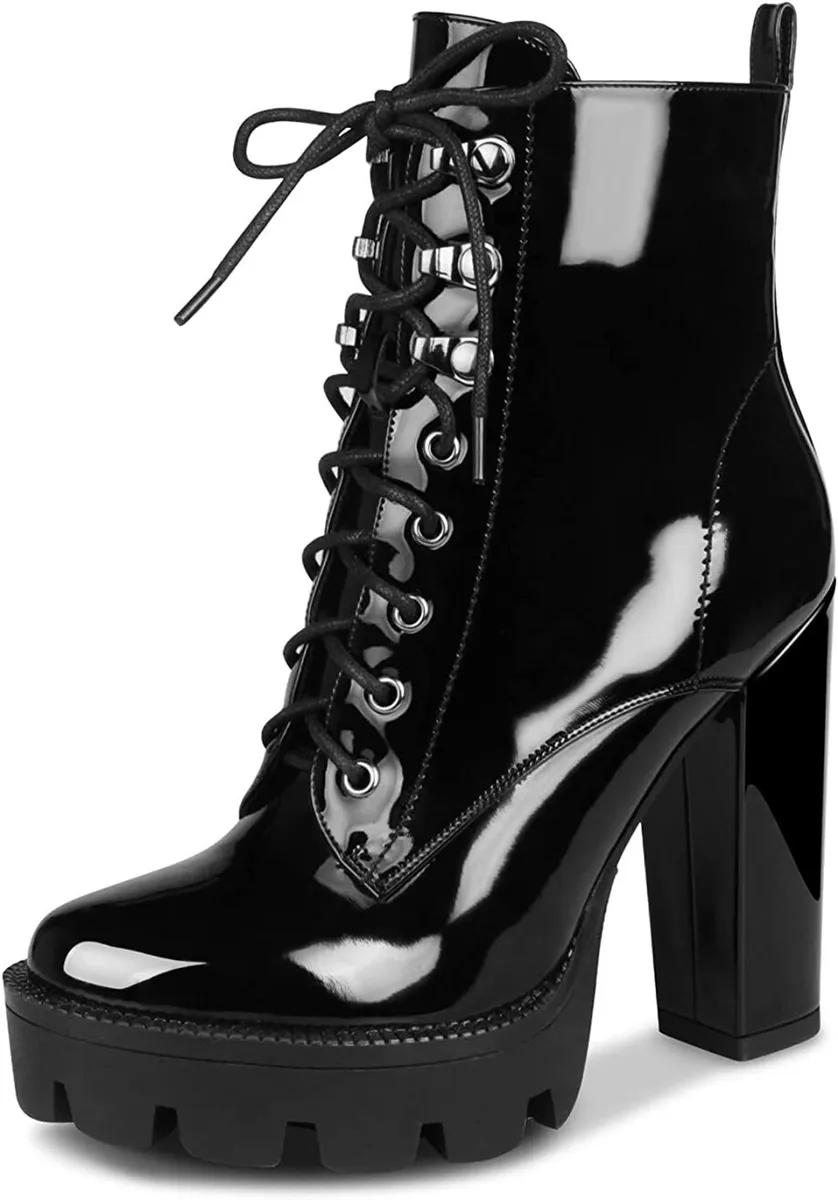 High Heel Ankle Lace Up Ladies Boots