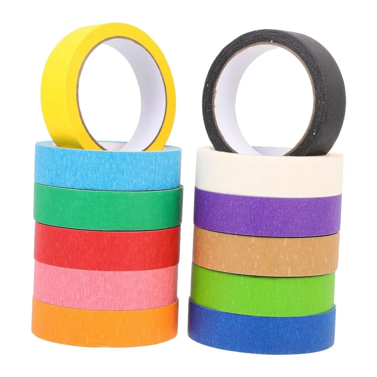 Textured Adhesive Paper Masking Tapes Bright Colors No Residue