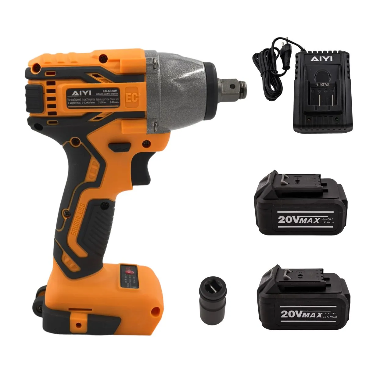 Cordless Electric Impact Drill 20V with 2 4.0Ah Battery Packs AY261-004