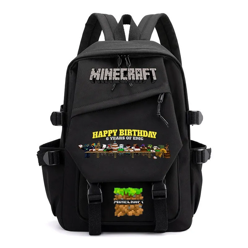Kid Schoolbag Minecraft Game Merchandise Backpack - Black